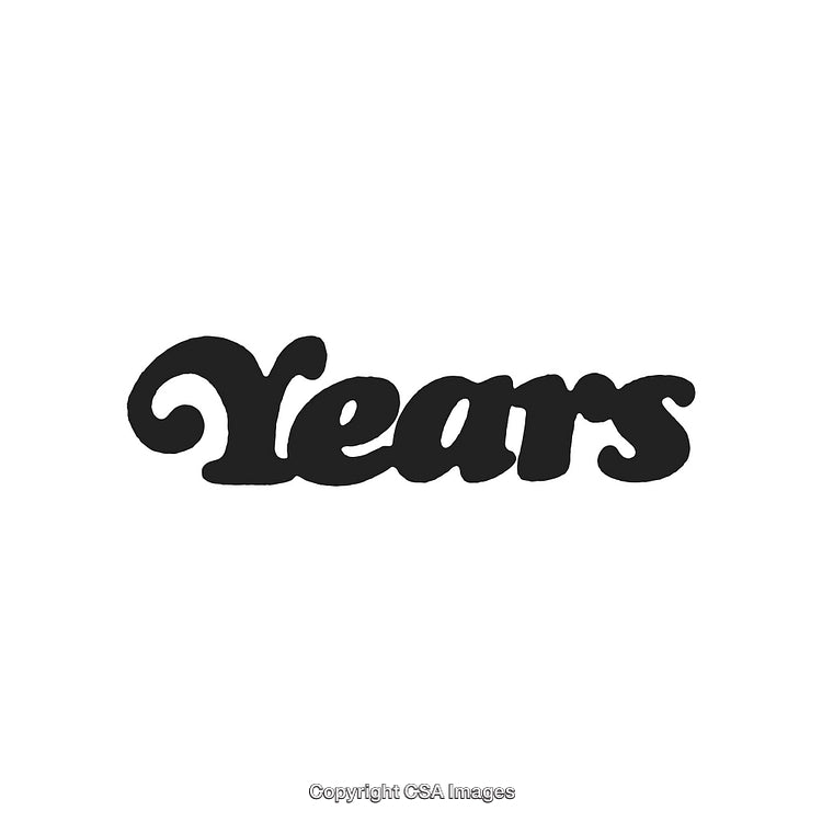 Bold Stylish Typography Featuring the Word 'Years' in Elegant Black Script