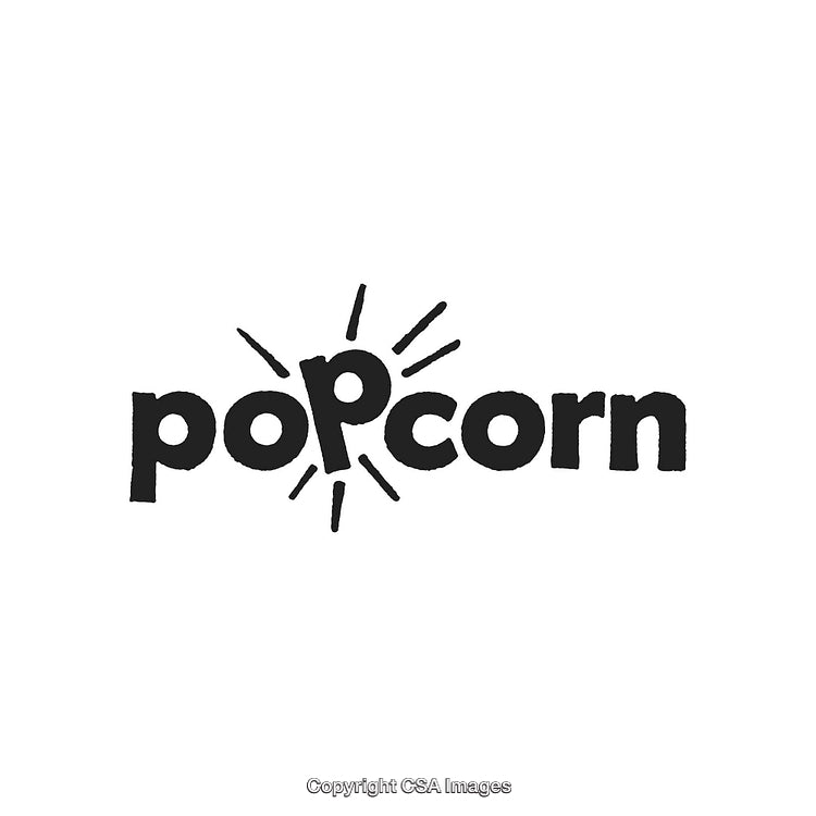 Popcorn Text Logo Designed with Creative Styled Typography on White Background