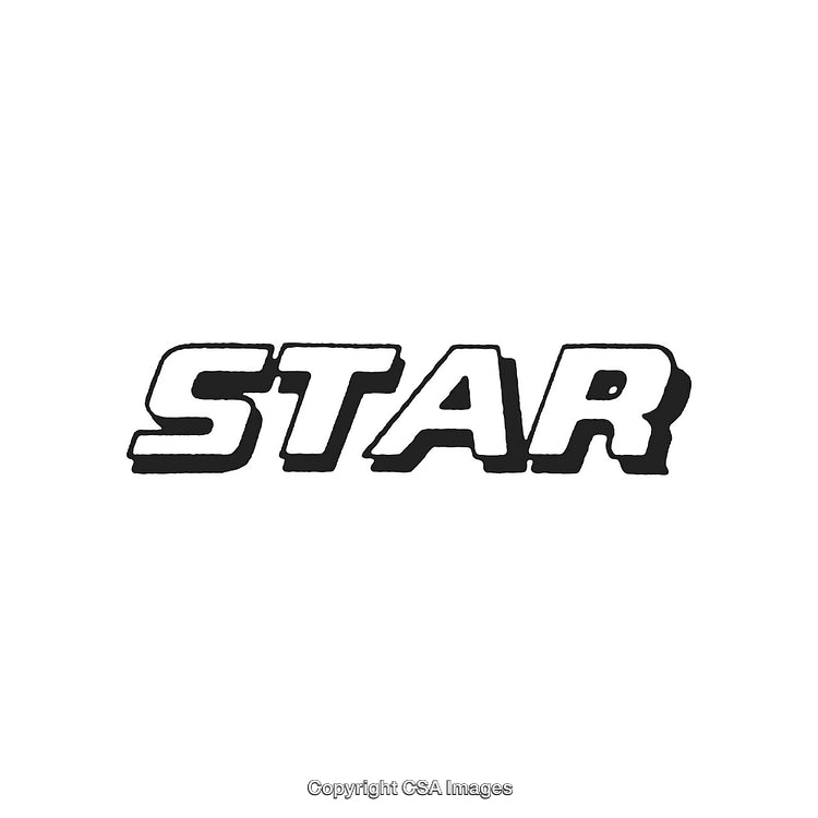 Bold Artistic 'Star' Text Logo in Black and White Design
