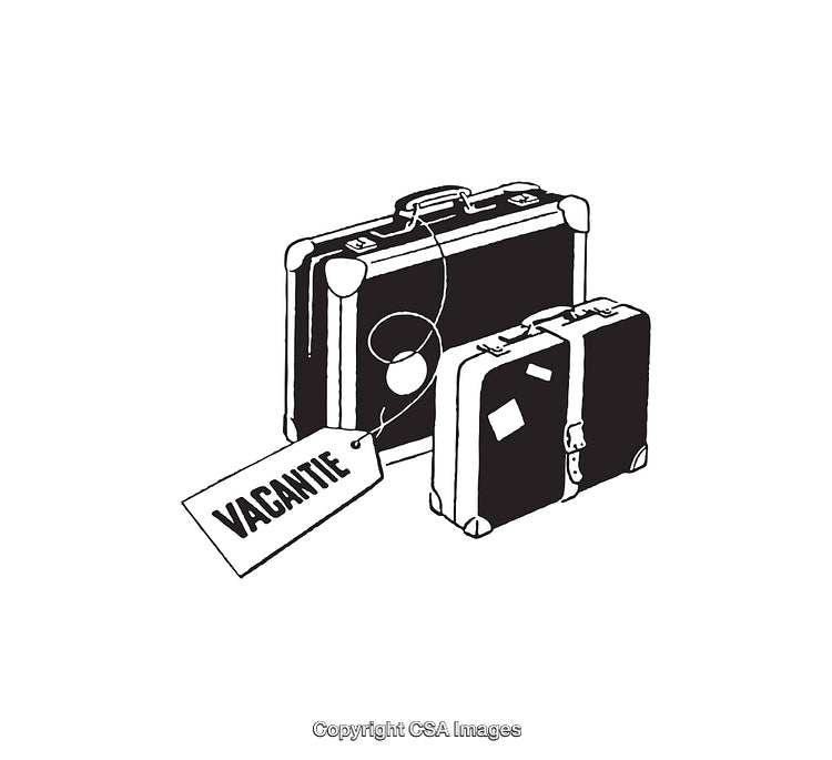 Black And White Line Art of Travel Luggage
