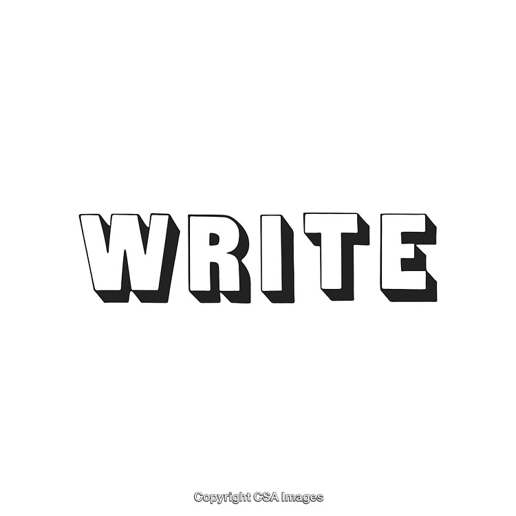 Bold Stylized Text Design Featuring the Word Write in Monochrome Style