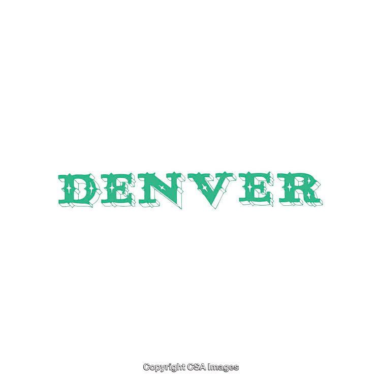 Denver City Name in Green Artistic Decorative Typography