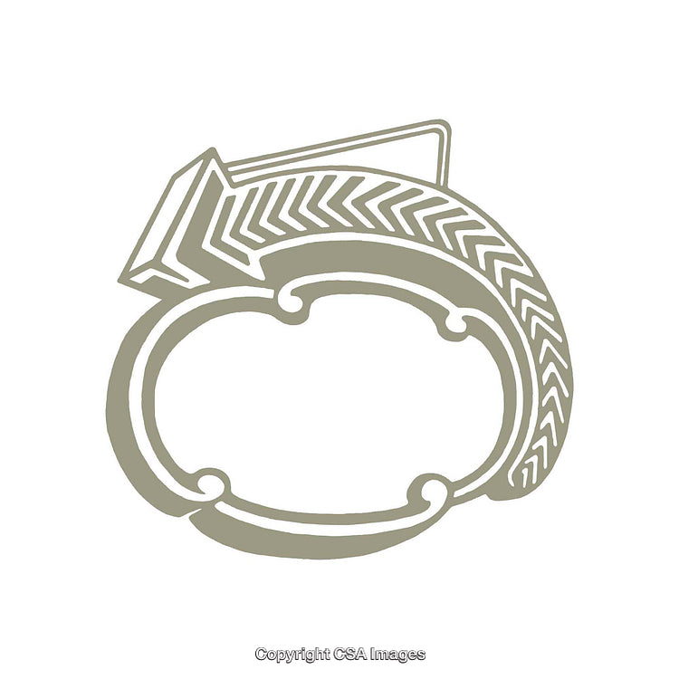 Abstract Arrow With Circular Pattern Decorate White Background