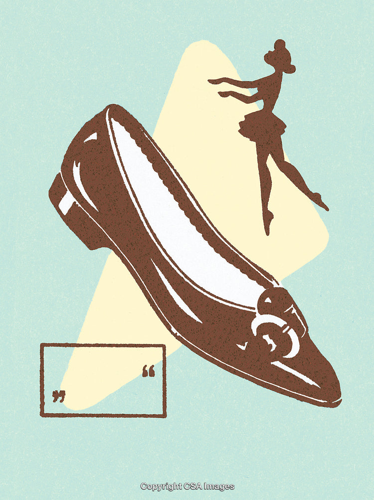 Stylized Shoe Illustration With Elegant Dancer in Minimalist Aesthetic