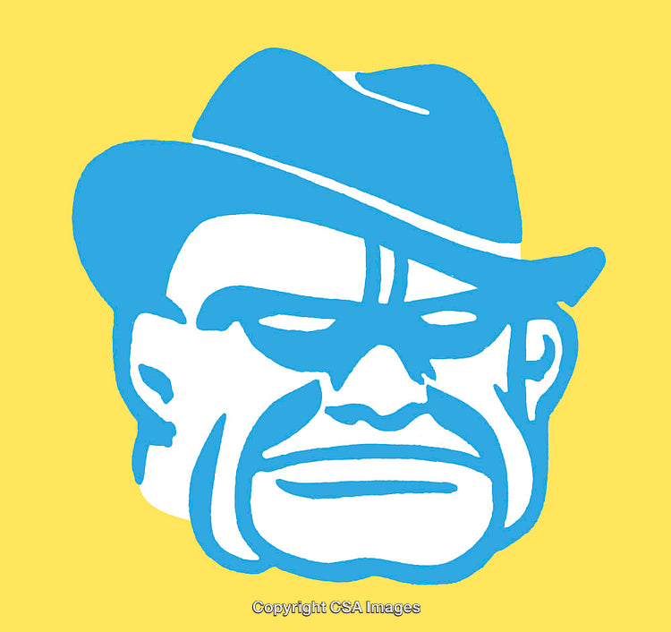 Colorful Line Art Illustration of a Man with Hat and Sunglasses