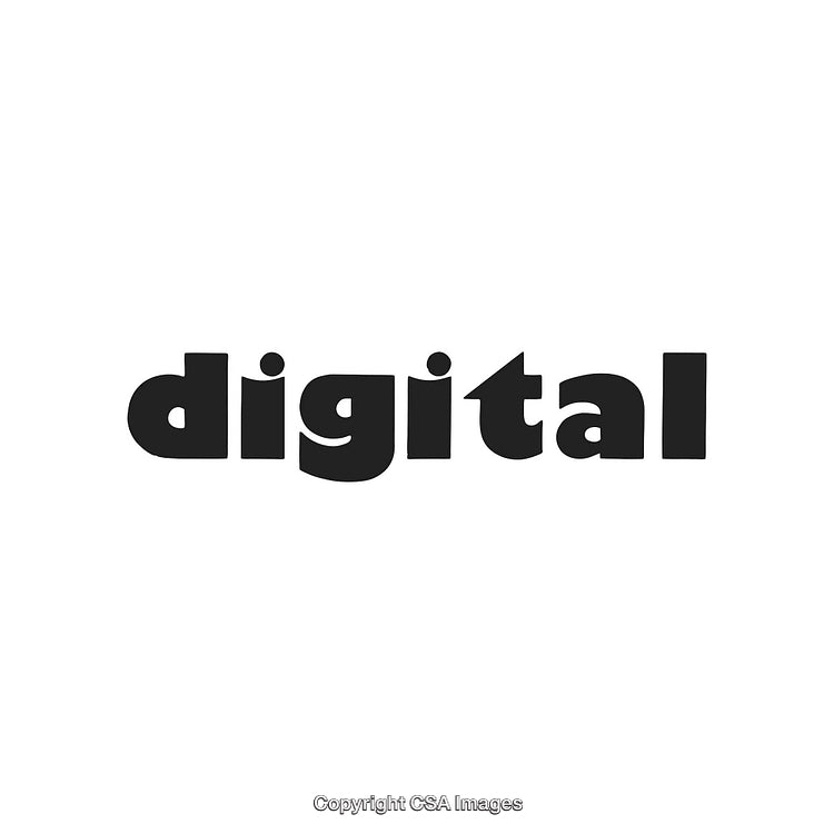 Bold Digital Text in Black Font on a White Background Display