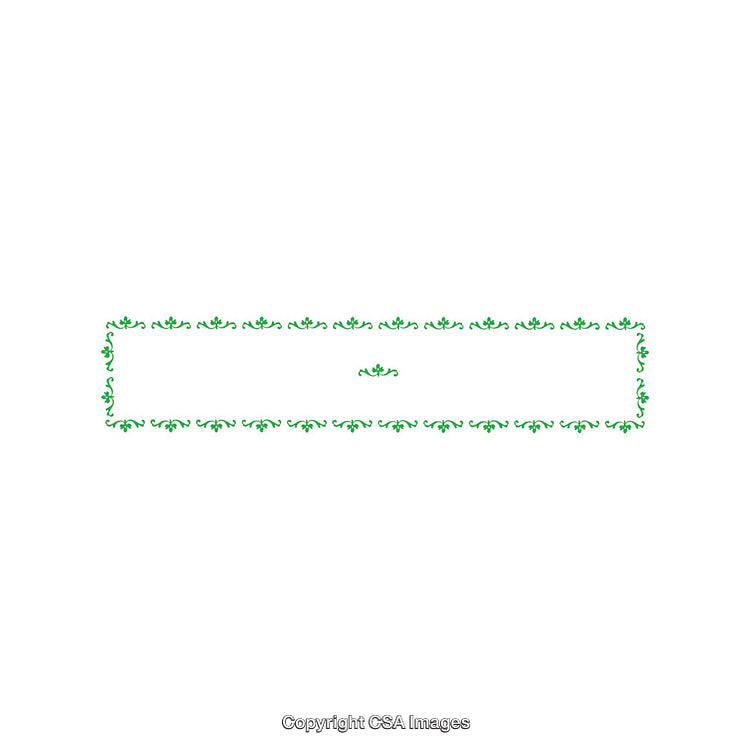 Elegant Green Floral Border Design With Vintage Decoration Elements