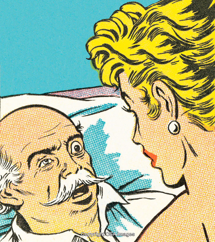 Colorful Vintage Comic Book Style Illustration with Expressive Characters