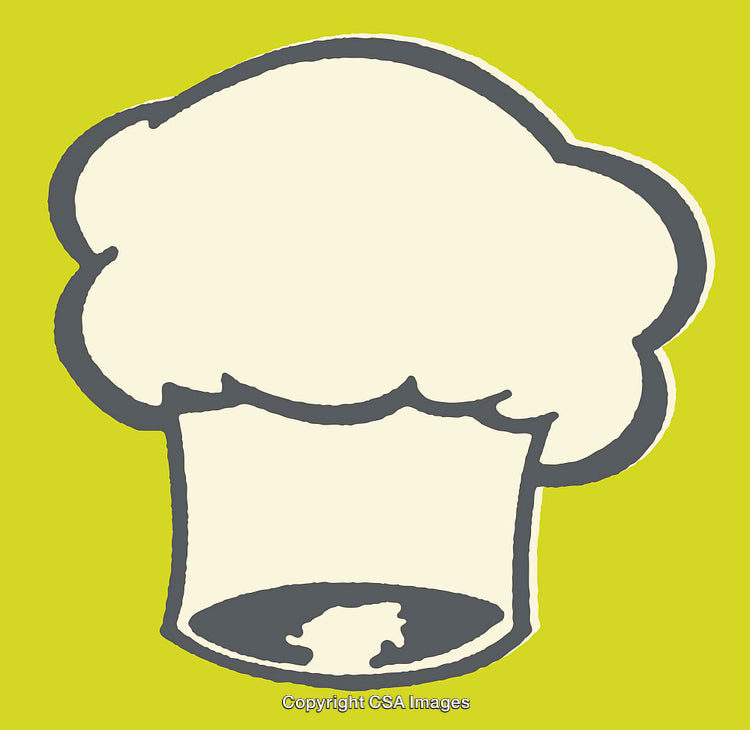 Chef Hat Illustration on a Vibrant Green Background Symbolizing Culinary Excellence