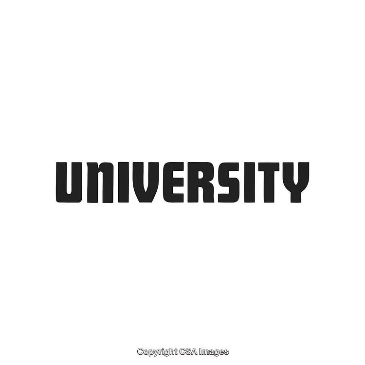 Bold Typography Displaying the Word 'University' in Thick Black Letters