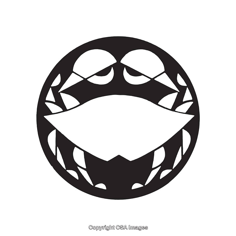 Black and White Circular Line Art Design With Abstract Shapes