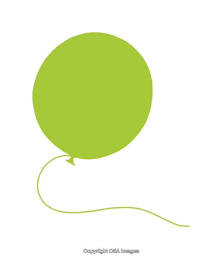 Bright Green Balloon Icon on a White Background