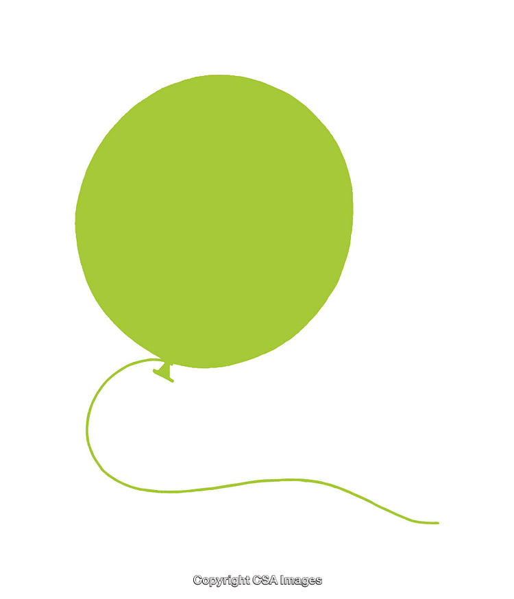 Bright Green Balloon Icon on a White Background