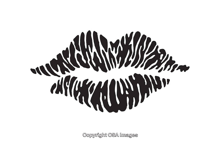 Black and White Zebra Pattern Lip Illustration Design