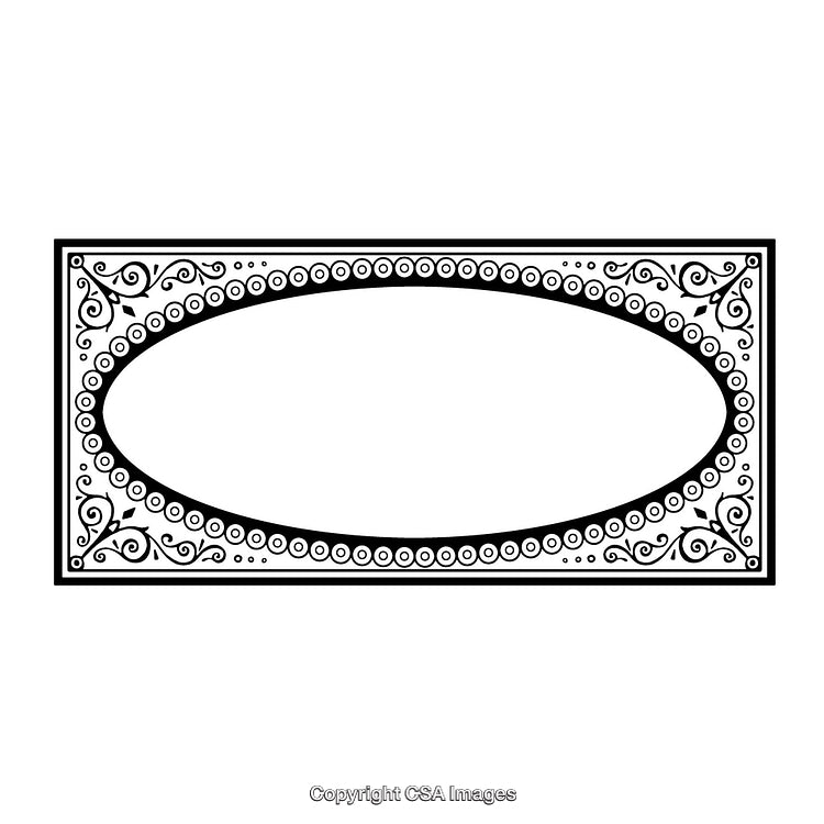 Elegant Black and White Ornate Frame with Decorative Pattern