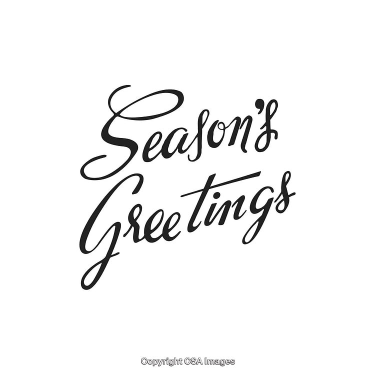 Hand-Drawn Calligraphic Season's Greetings Text for Holiday Designs