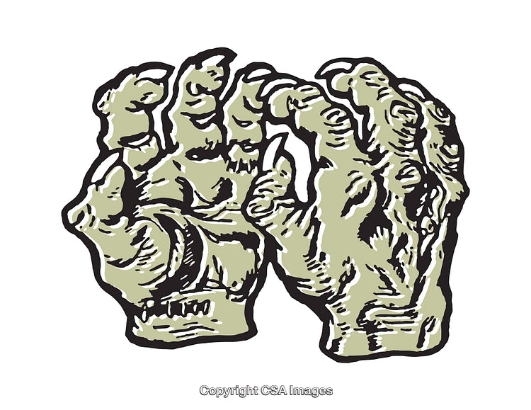 Detailed Illustration of Monster-Like Hands in Artistic Style
