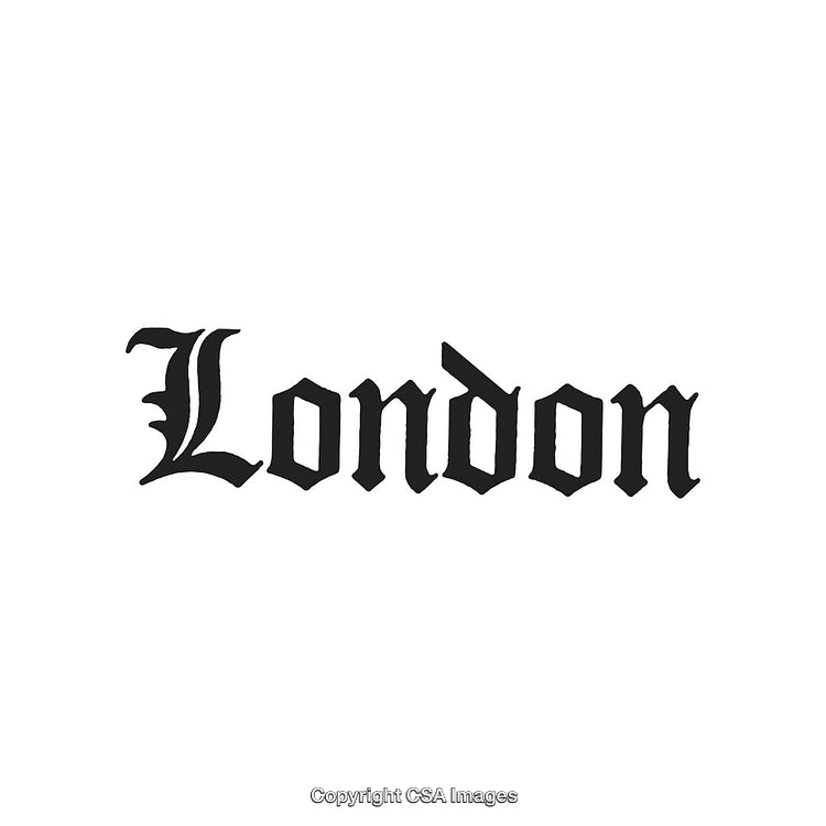 Elegant Blackletter Style Typography of the Word London