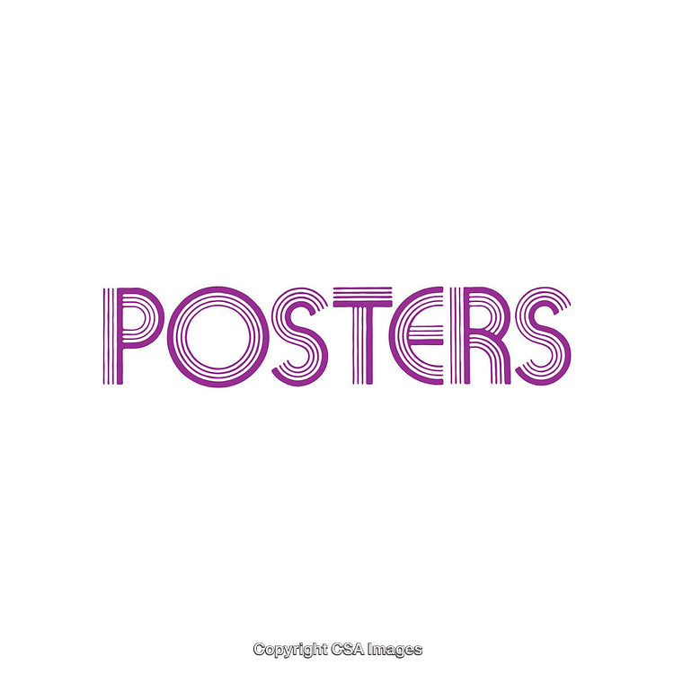 Purple Retro Text Design Featuring the Word Posters on a White Background