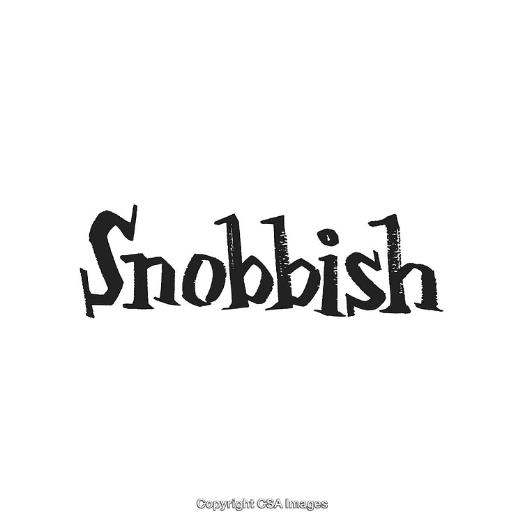 Stylized Text Illustration Featuring Gritty Font with Word 'Snobbish'