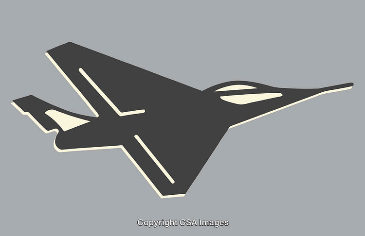Stylized Silhouetted Aircraft Design with Grey Background for Aviation Art Prints