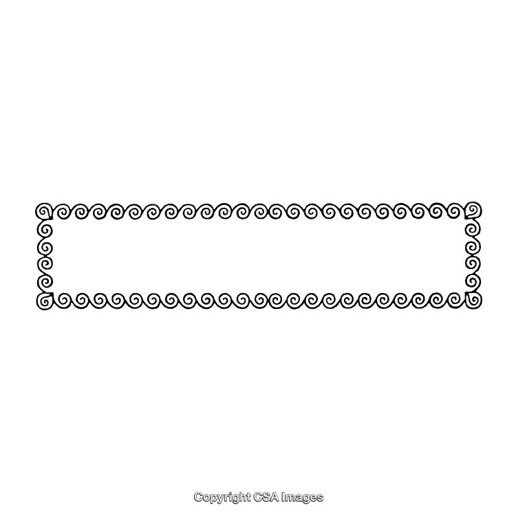 Elegant Rectangular Border With Decorative Swirl Pattern, Black And White Design