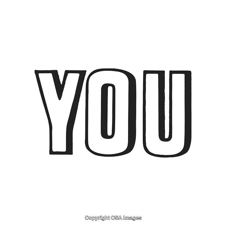 Bold Typography Design Featuring The Word 'You' on a White Background