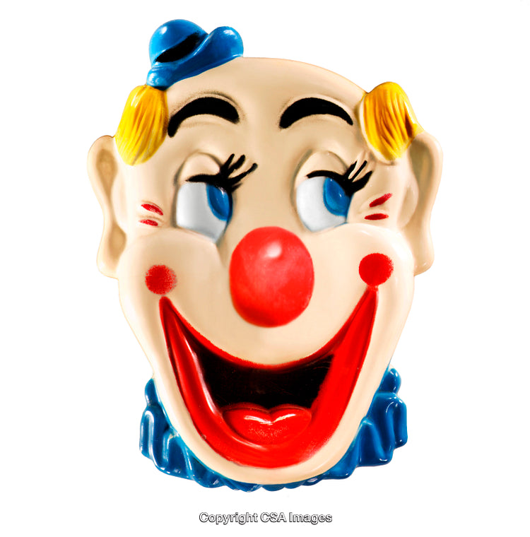 Brightly Colored Clown Mask with a Cheerful Expression