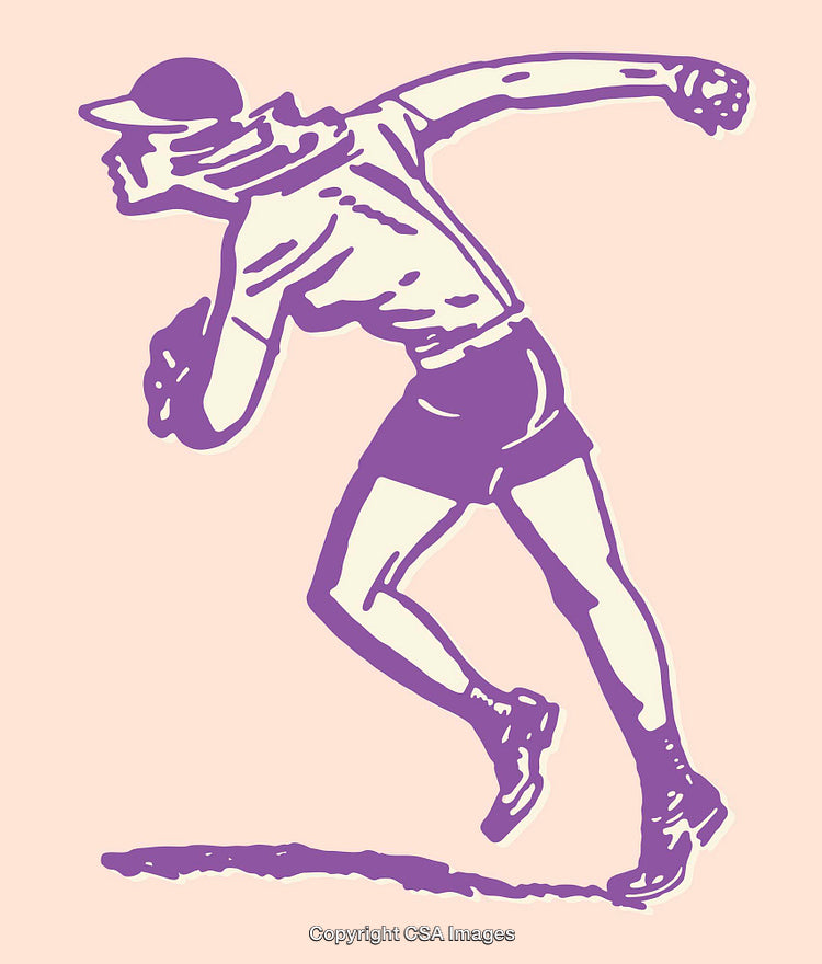 Stylized Color Line Art of an Active Athletic Figure in Motion