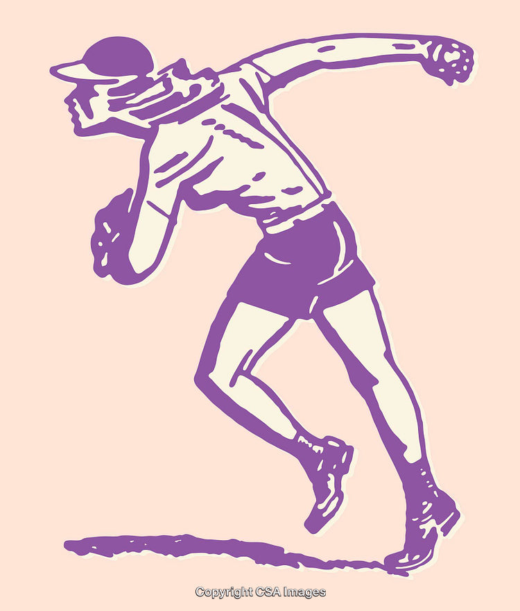 Stylized Color Line Art of an Active Athletic Figure in Motion