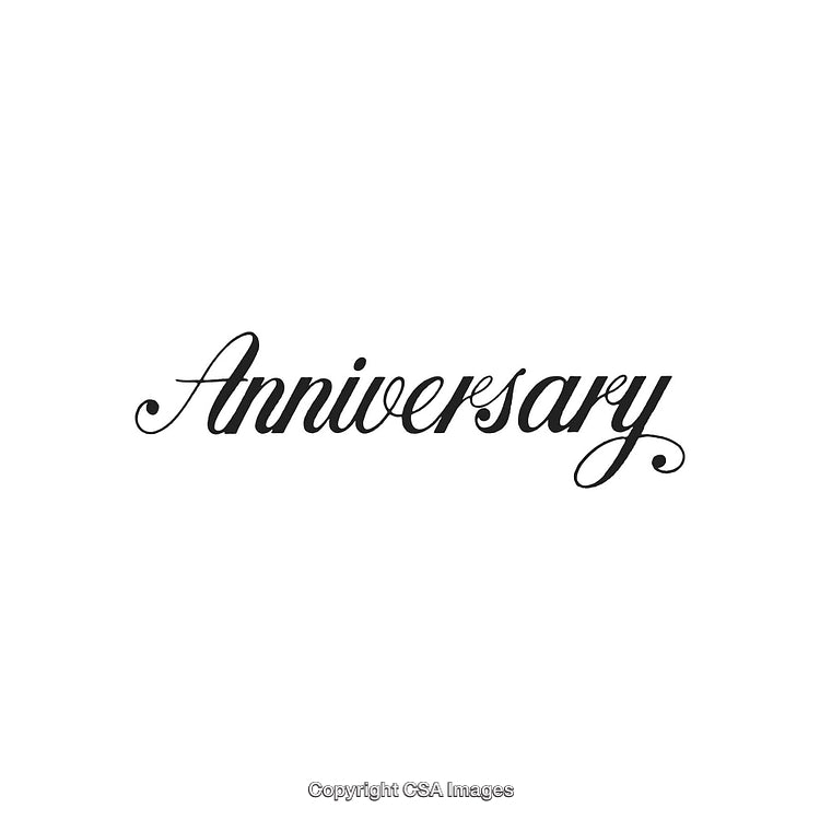 Elegant Black Anniversary Text Design on a White Background