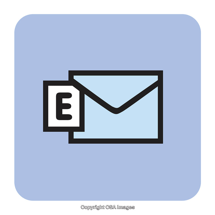 Email Icon Representing Online Communication on a Blue Background