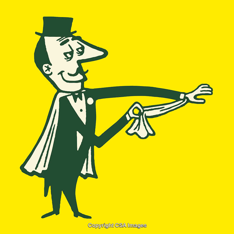 Charming Magician Performing A Trick In Playful Cartoon Style