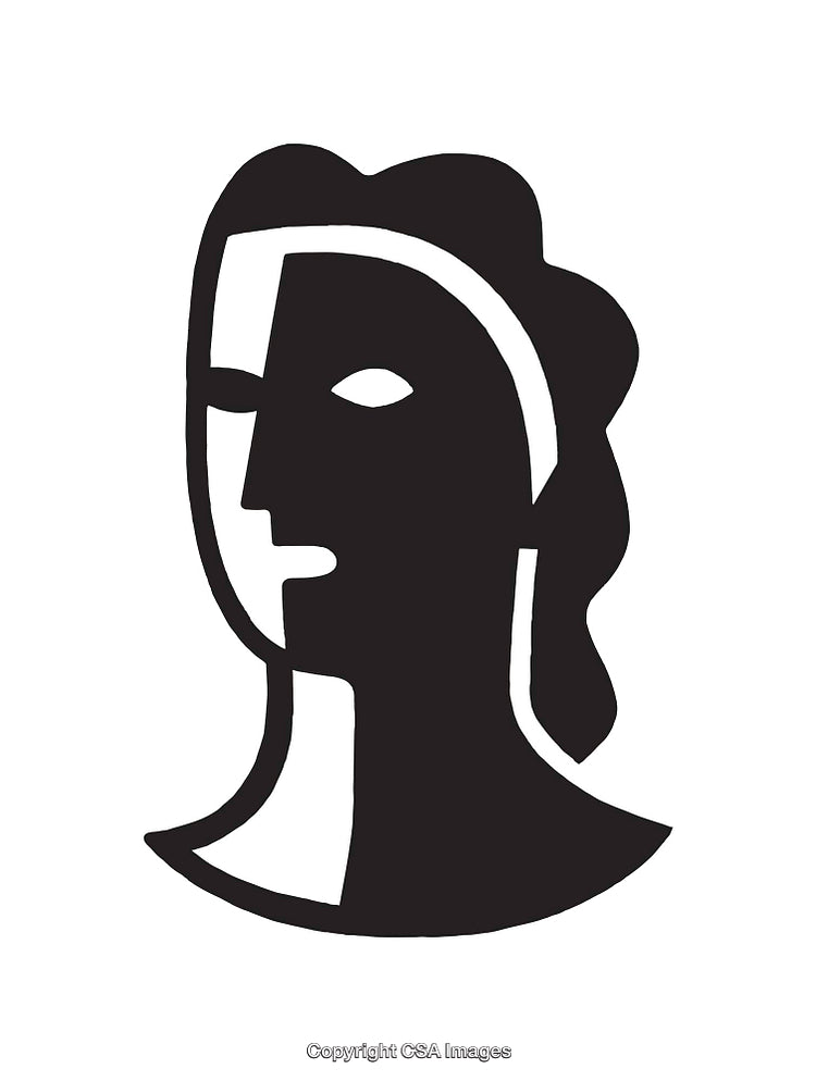 Minimalist Black and White Line Art Portrait Illustration