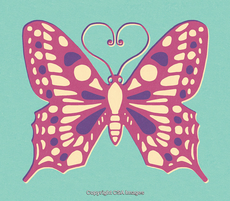 Abstract Butterfly Illustration in Vibrant Colors With Decorative Details and Patterns