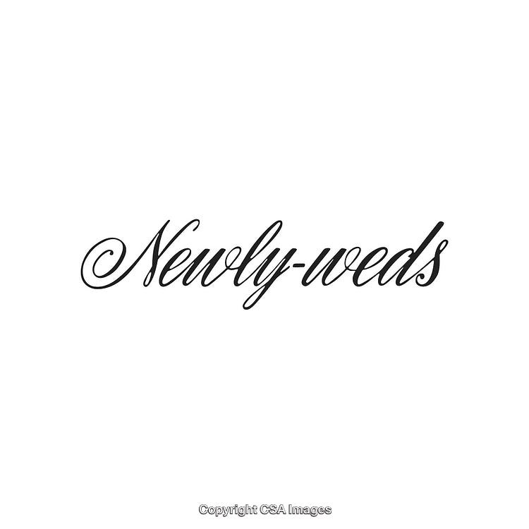 Elegant Script Typography Featuring the Word Newly-Weds in Stylish Cursive Font