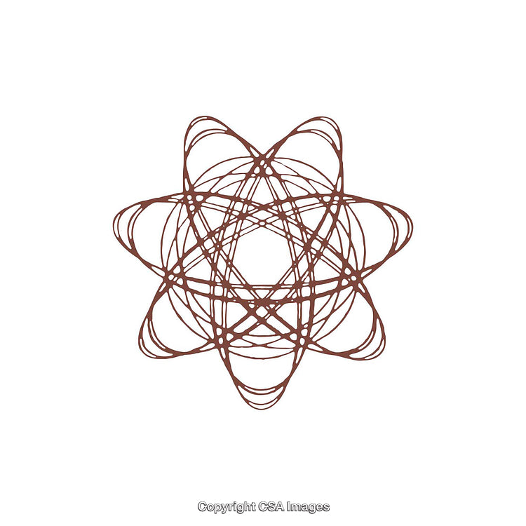 Artistic Abstract Design of Geometric Symmetrical Shapes on White Background