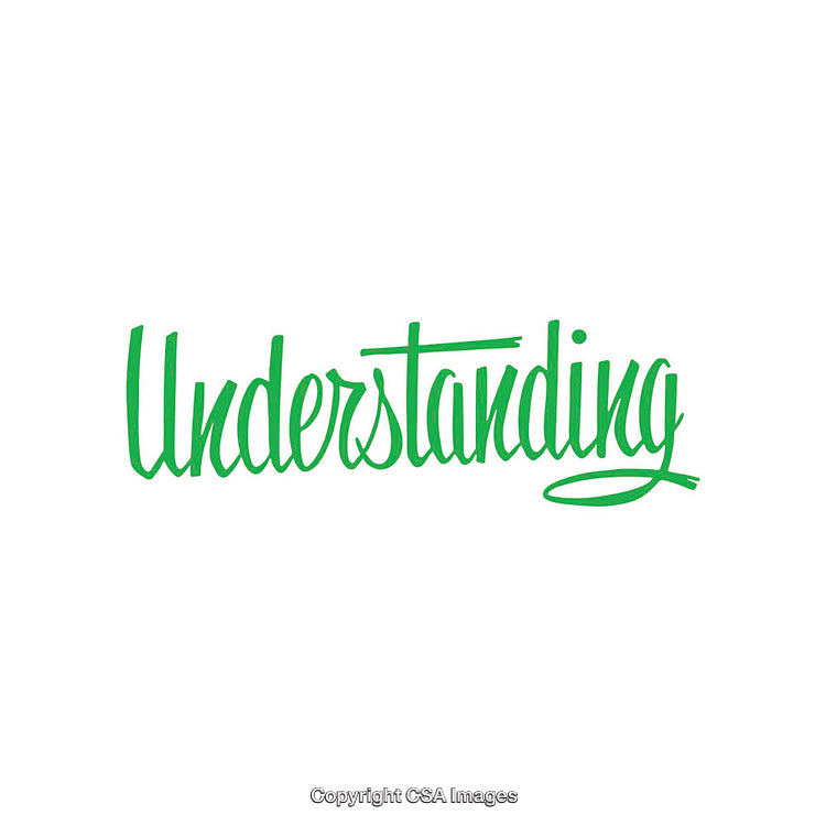 Green Hand-Drawn Typography with the Word 'Understanding' on White Background