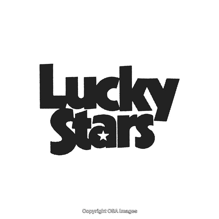 Creative Typography Design Featuring Lucky Stars Theme in Bold Black Text