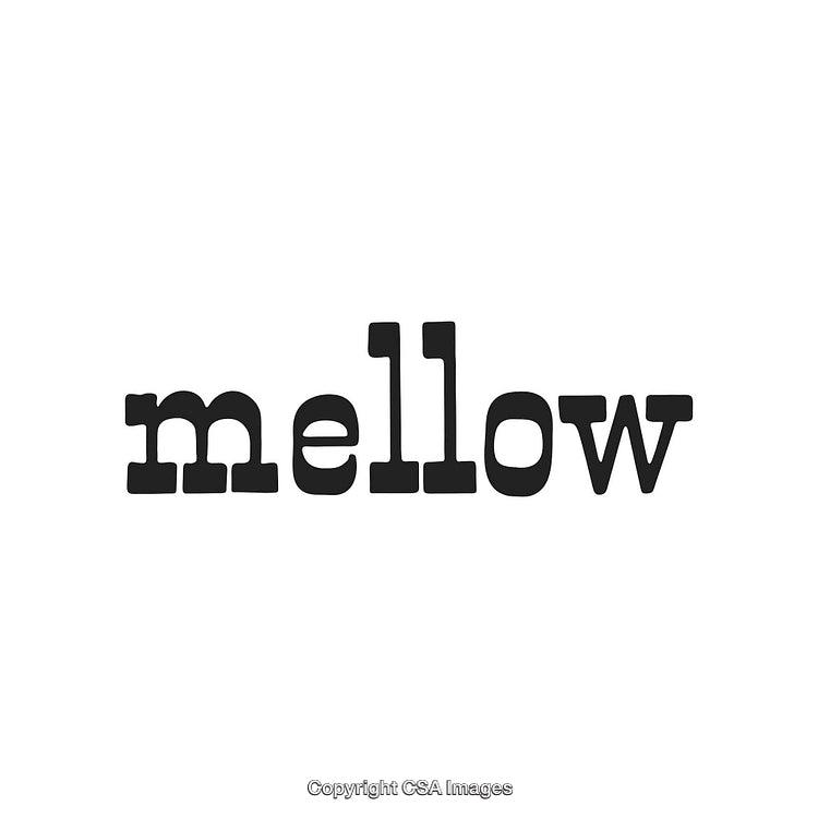 Minimalist Typography Art Featuring the Word Mellow on White Background