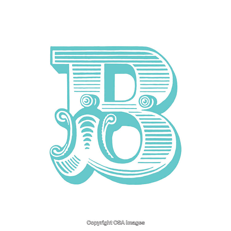 Elegant Decorative Typography of the Letter B with Flourishes