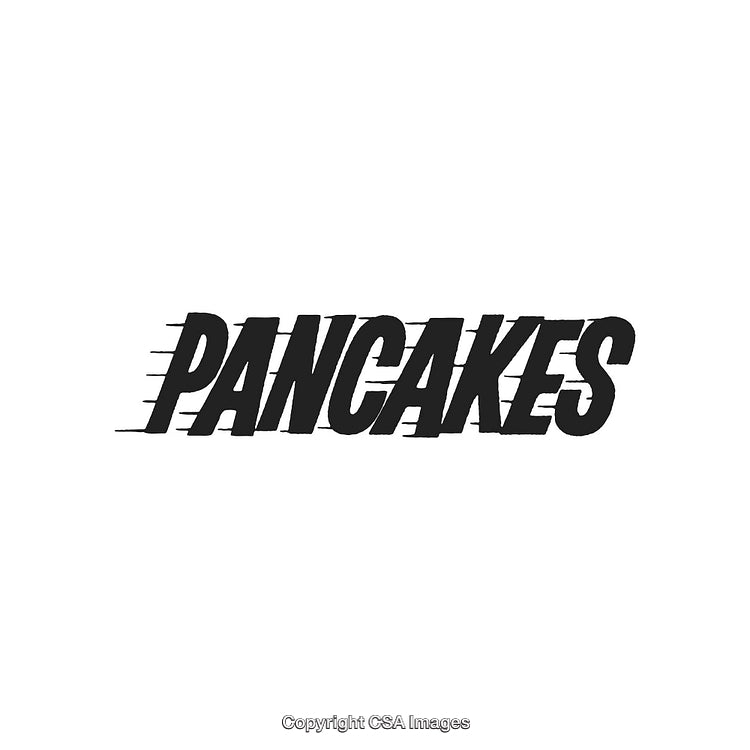 Stylized Illustration of Word 'Pancakes' With A Minimalist Aesthetic