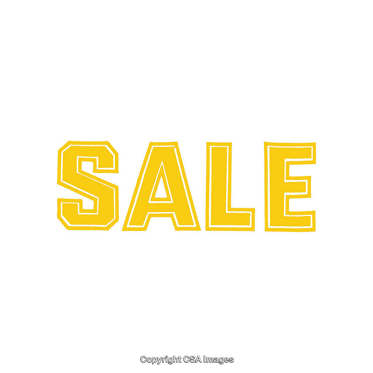 Yellow Text Illustration Featuring the Word Sale on White Background