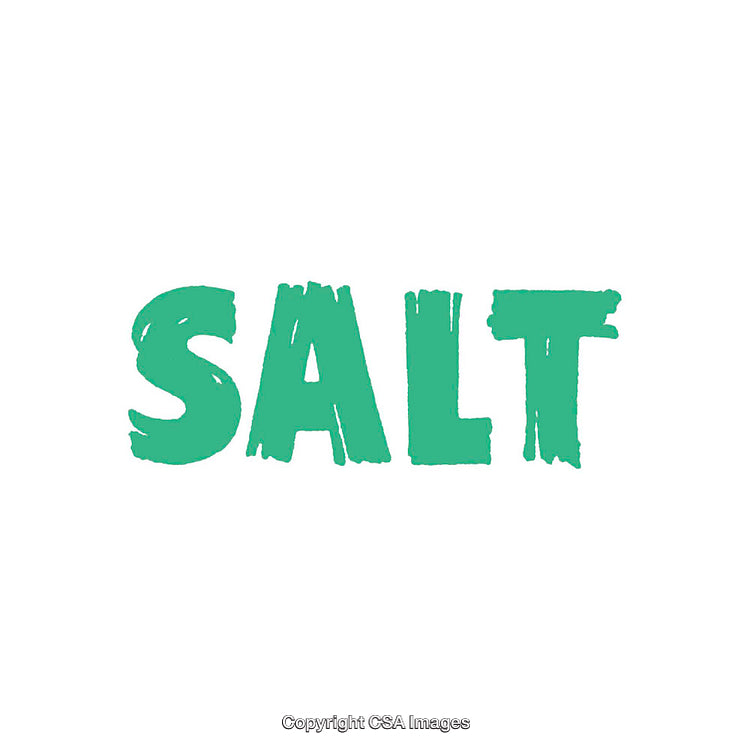 Bold Green Text Word 'Salt' on a White Background