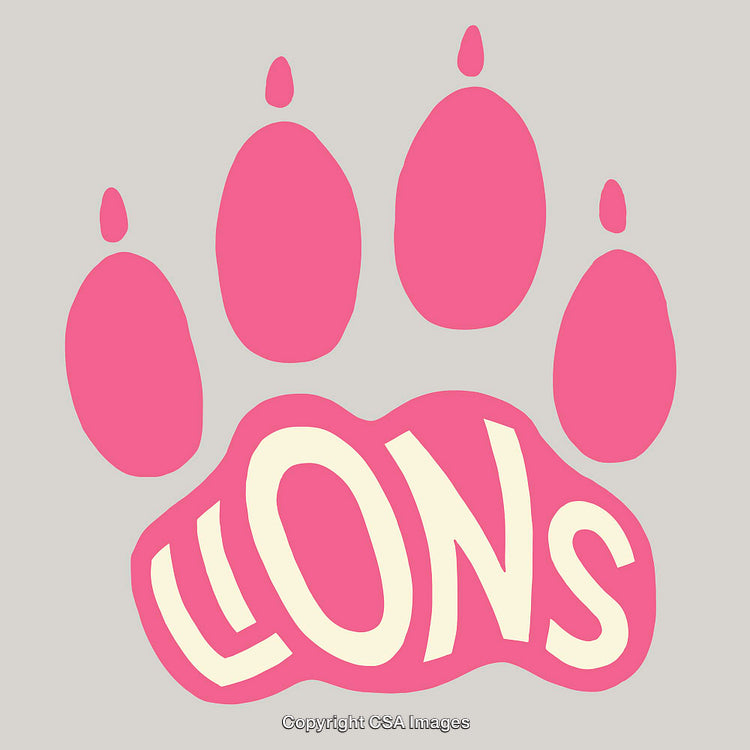 Pink Lion Paw Design with Playful Typography