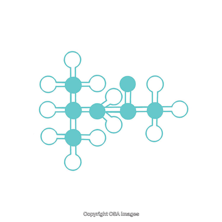 Abstract Molecular Formula Structure Digital Art Design on White Background