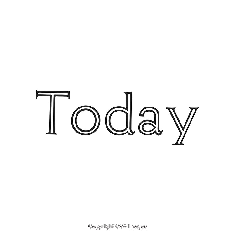 Minimalist Word Typography Highlighting the "Today" Statement in Black Font
