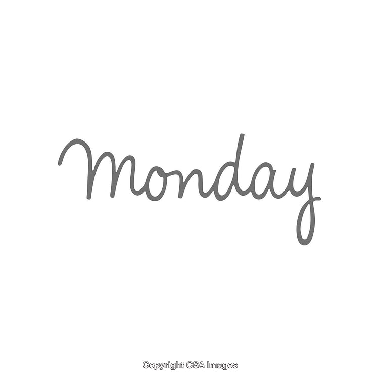 Minimalist Design Featuring Handwritten Monday Text on White Background
