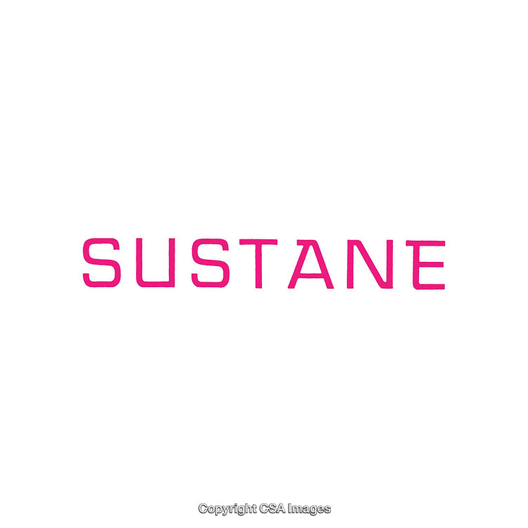 Bright Pink Text Inscription Reading 'Sustane' on a Clean White Background