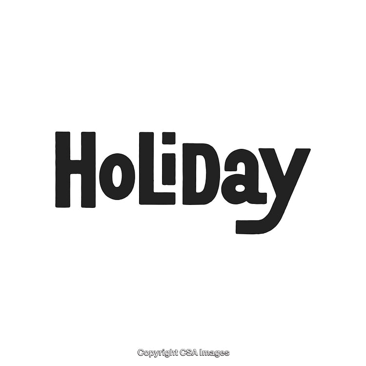 Creative Typography Design of the Word Holiday on a White Background